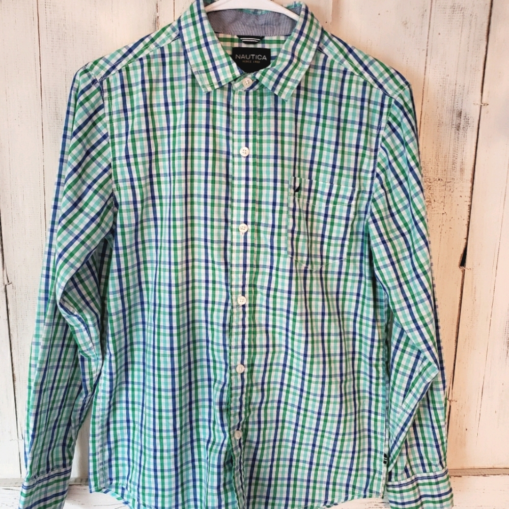 Nautica Long Sleeve Button Up Shirt 14/16